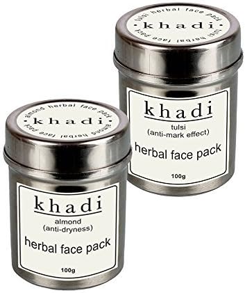 Khadi Face Pack, Almond and Tulsi, 200g (Pack of 2