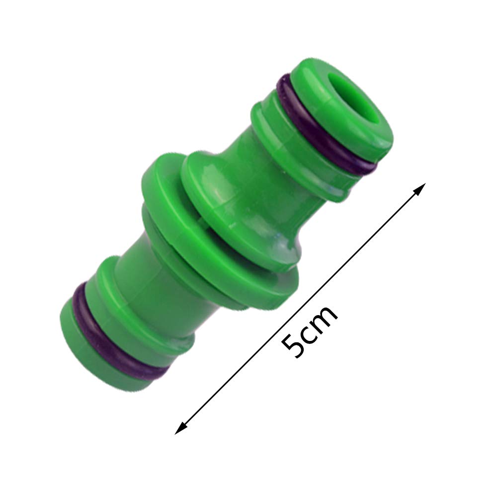 Nydotd 8Pack Double Male Hose Connectors Extender Plastic Pipe Connector Join Garden Hose Pipe Tube 2 Inches Long (Green) 1/2 Inch Quick-connector