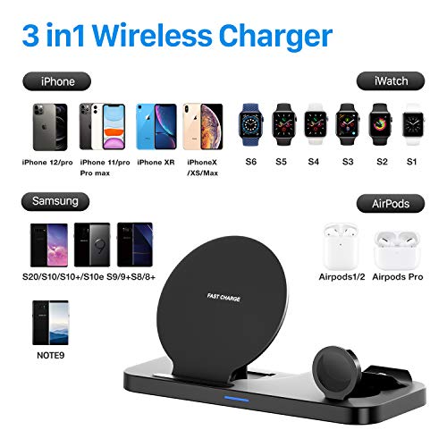 Wireless Charging Dock, Earteana 3in1 QiCertified Charging Station