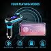 SOONHUA Car Bluetooth FM Transmitter, Wireless in-Car Radio Bluetooth Adapter 5in1 Car Kit Music Player Hand-Free Calling with Remote AUX Cable Dual USB Support SD/TF Card for iPhone Samsung (Blue)