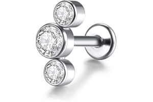 KASESTYLE G23 Titanium Labret Studs 16G Lip Studs Cluster Earrings Piercing Internally Threaded Medusa Ring Cartilage Monroe Piercing Jewelry