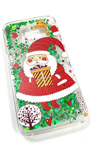 Samsung Galaxy S7 Edge case,Crosstree Christmas Day Liquid Cool Quicksand Moving Stars Bling Glitter Flowing Case Liquid Cover for galaxy s7 edge (Samsung Galaxy S7 edge, Santa Claus B)