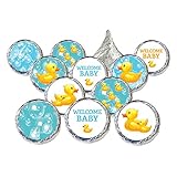 DISTINCTIVS Rubber Ducky Bubble Bath Baby Shower Favor Stickers (Set of 324)