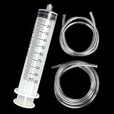 Momok Large Plastic Syringe, 100ml Syringe with 80cm, 160cm Handy Plastic Tubing for Dispensing, Injection, Filtration