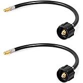 GASPRO 2-Pack 15" RV Propane Hose, QCC1 Type 1 x 1/4" Male Inverted Flare | Camper Propane Hose Replacement for Dual Tank RV Auto Changeover Regulators, Travel Trailers, Fifth Wheels &amp; Motorhomes