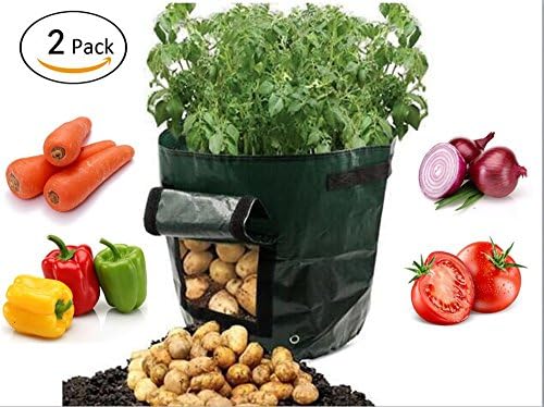 emlstyle 2 Pack Potato Grow Bags Potato Planter, Planting Grow Bags Garden Vegetables Planter Bags with Flap and Handles Heavy Duty (10 Gallons)