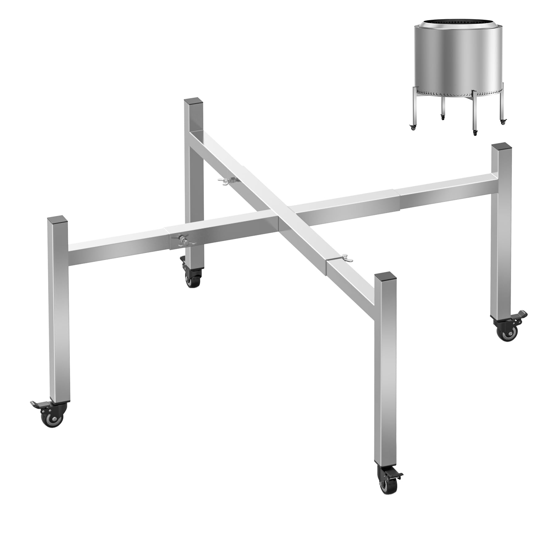 Photo 1 of Solo Stove Ranger/Bonfire/Yukon Fire Pit Stand with Wheels, Grill Stand for Big Green Egg Smoker Kamado Joe, Flipped Use Fire Pit Accessories