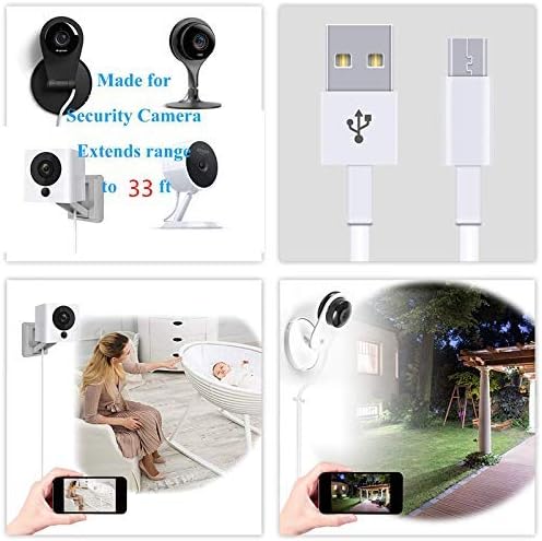 baolongking Power Cable for WyzeCam,WyzeCam Pan,YI Camera,NestCam Indoor,Netvue,KasaCam Indoor,Furbo Dog,Blink,USB to Micro USB Charging Cord for Security Camera (3M) - Image 5