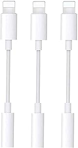 [Apple MFi Certified] Lightning to 3.5 mm Headphone Adapter, 3 Pack for iPhone Dongle Aux Headphones Jack Adapter Cable Connector, Compatible with iPhone 11/Xs/XR/X/8/7, iPad, iPod, All iOS Systems