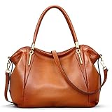 BIG SALE-AINIMOER Womens Leather Vintage Shoulder Bag Ladies Handbags Tote Top-handle Purse Cross Body Bags(Sorrel)