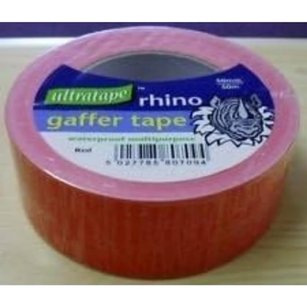 Red Ultratape Rhino Gaffer Gaffa Waterproof Multipurpose Duct Cloth Tape 50mm x 50m