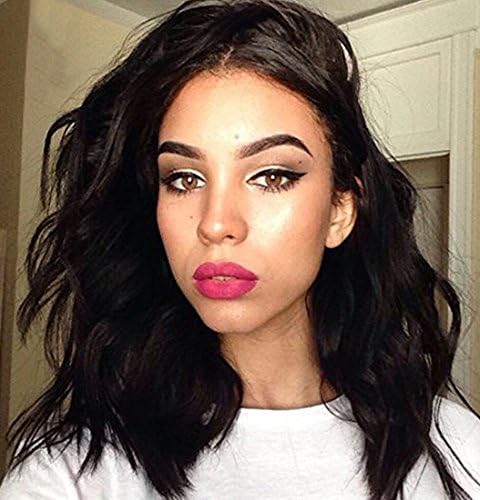 Nicer Human Hair Wigs Brazilian Virgin Human Hair Lace Front Wigs For Black Women Natural Wave Remy Human Hair Front Lace Wigs With Baby Hair Short Natural Wave Human Hair Wigs