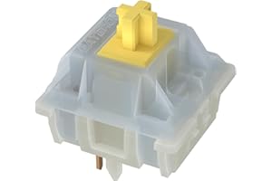 GATERON KS-3X1 Milky Yellow Linear Keyboard Switches, Full Milky Through-Hole LED 5 Pin Key Switches Compatible for MX Mechanical Keyboard (35PCS)