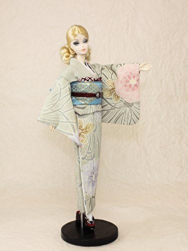 Gray Floral Kimono dress,Barbie,Poppy,Misaki 11.5in. OF Japan