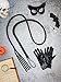 Cat Whip Costume Set, Include Black Whip, Cat Ear Mask and Faux Leatuer Glove for Halloween Women Whip Suit Cat Games Role Playing
