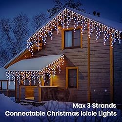 Christmas Icicle Lights, 29.5ft 360 LED Icicle
