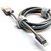 Apple MFi Certified - Lightning to USB Braided Cable with Aluminum Housing Color: Grey