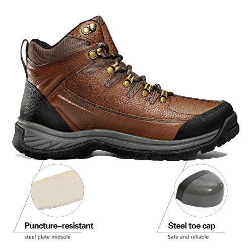 NORTIV 8 Men's Waterproof Steel Toe Work Boots Safety Construction