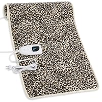 Deepsoon Heating Pad,Electric Heating Pads for Back,Neck,Abdomen,Moist Heating Pad for Shoulder,Knee,Arms,Legs,Dry/Moist Heat & Auto Shut Off,Christmas Gifts for Men and Women,Leopard Print,33x17 Inch