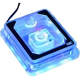 Alphacool Eisblock Aurora XP3 Light CPU Water Block, Plexi | Nickel-Plated Copper Base, Plexi Top, ARGB 3-Pin 5V, 2x G1/4 Ports, 73x63x21 mm, Intel 775&ndash;2066, AMD AM2&ndash;AM4, 60&deg;C Max