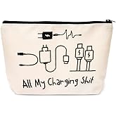 ShiQiao Spl Charging Cable Organiser Bag for Travel Backpack Accessories Funny Makeup Bag Gifts for Women Men Birthday Christmas Gift for Daughter Friend Charger Organiser with Zipper Toiletry Pouch