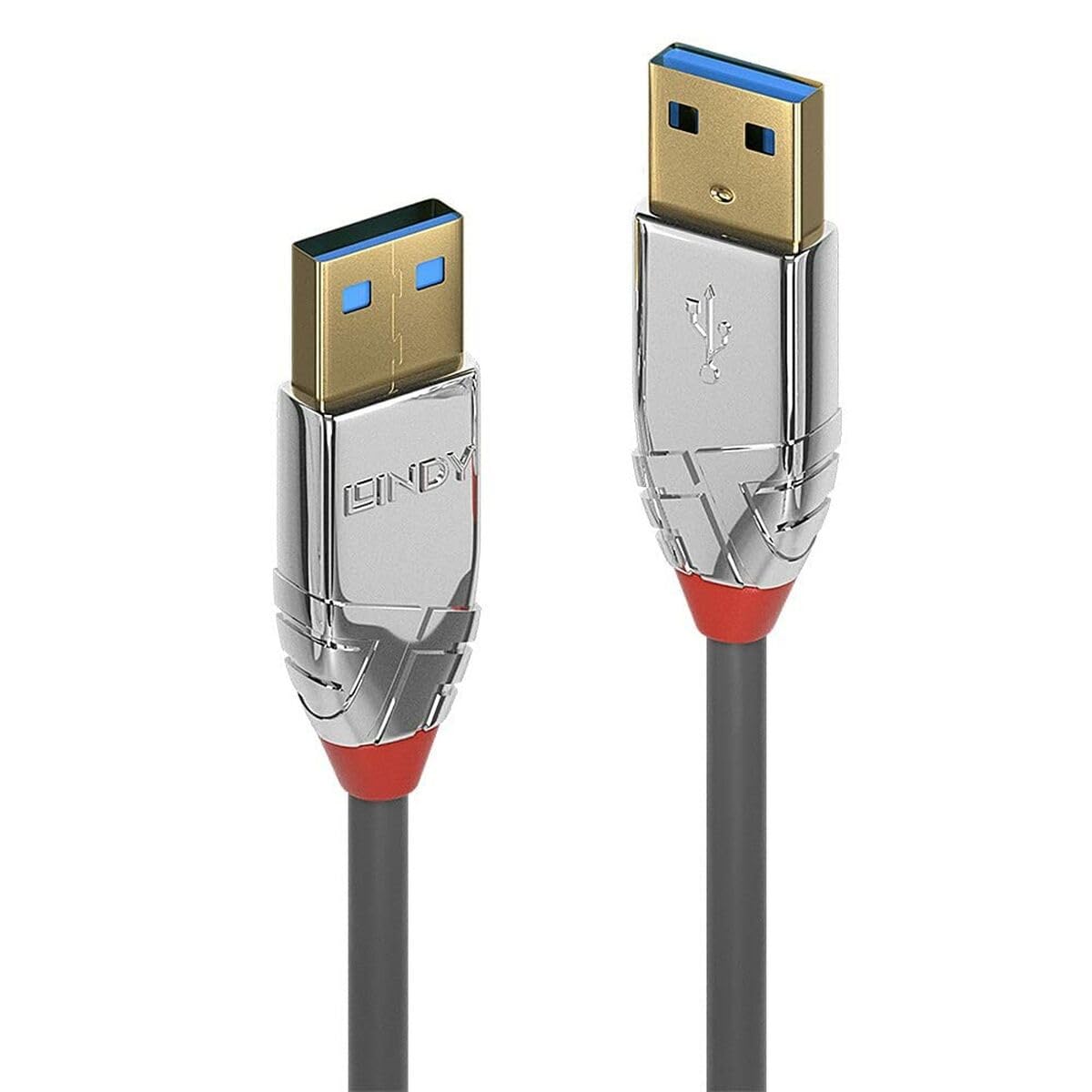 Lindy 36628 3m USB A USB A Male Grey USB cable - USB Cables (3 m, USB A, USB A, 3.0 (3.1 Gen 1), 5000 Mbit/s, Grey)