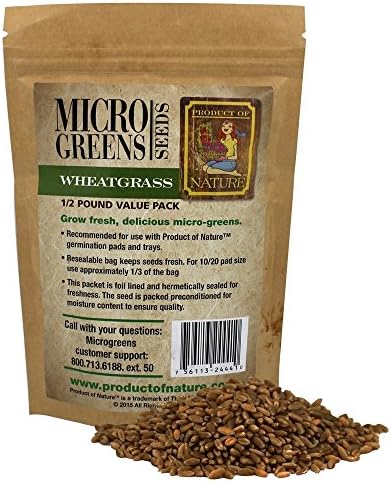 Product of Nature Micro Greens Seeds 1/2 Pound Wheatgrass, 8 Ounce