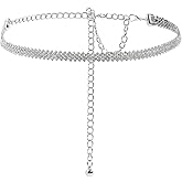 NociHah Western Rhinestones Concho Belt for Women Cowgirl Chain Belts for Dresses Jeans Country Concert Outfit 25‘’-45‘’