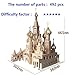 Lingduan Innovative New Favorable Imaginative DIY Difficult 3D Simulation Model Wooden Puzzle Kit for Children Or Adults Artistic Wooden Toys for Children-Buildings Series Castle （492 Components）