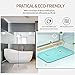 Bath Mat, Absorbent Diatomaceous Earth, Japanese Design, Nonslip Bathroom Floor Mats for Fast Water Drying, Self-Refreshing Hard Shower Mat (Mint)