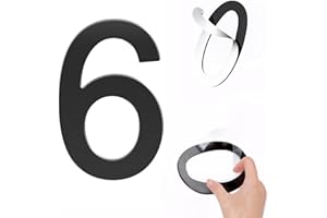 HABITABLE TREE Self-adhesive 3 Inch House Numbers Acrylic House Number Modern House Numbers Black Mailbox Numbers for Outside Address Home Number for Apartments Office Hotel Room (6)