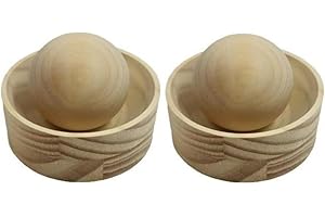 Wooden Dumpling Wrappers Maker, 2 Pieces Ball Rolling Manual Dumpling Wrapper Mould with Dough Press, Reusable Round Ravioli 