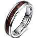 Sunrise100 Tungsten Carbide Rings Wedding Engagement Band Rings with Koa Wood Inlay for Womens and Mens Comfort Fit