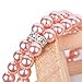PAWZ Road 2 Rows Pet Necklace Dog Collar Cat Jewelry with Pearls Rhinestones Pink Charm