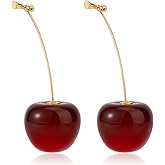 Cherry Earrings for Women, Cute 3d Red Cherry Jewelry Unique Fruit Charm Jewelry Sweet & Lovely Drop Earrings for Women Everyday Wear