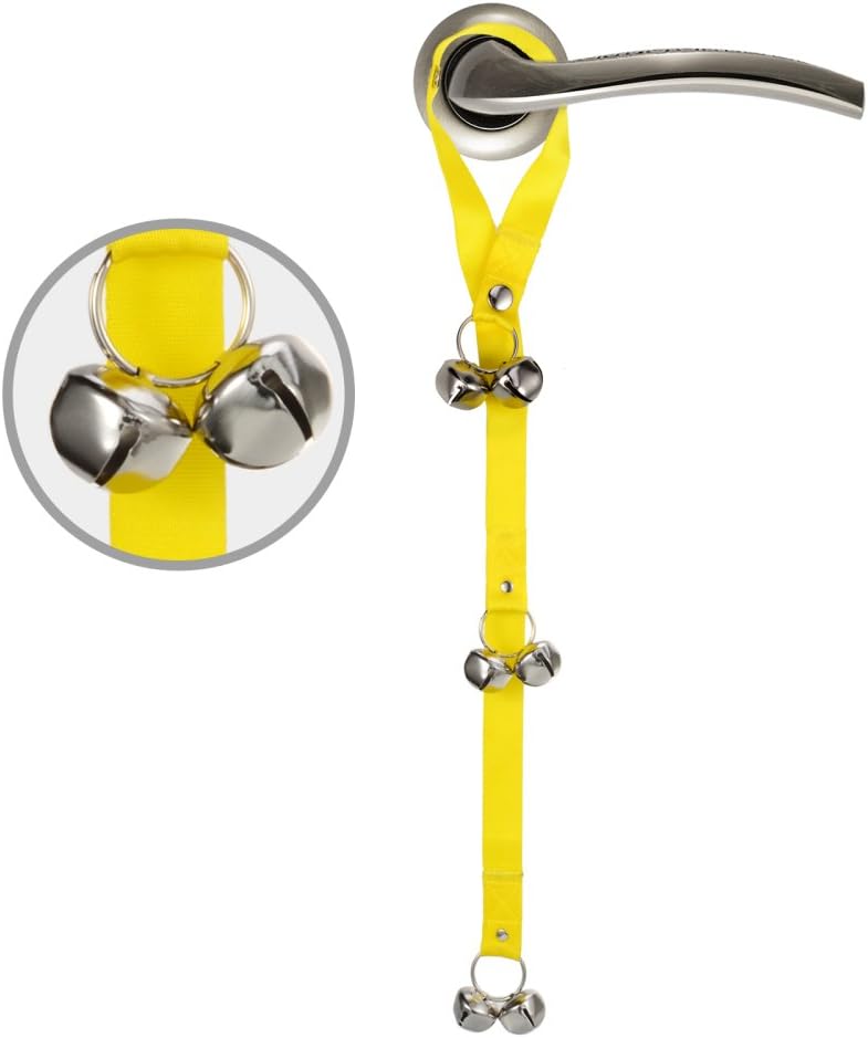 Dog Doorbell - KiddyWoof Tinkle Puppy Pet Door Bells for Potty Training, Housebreaking, Housetraining (Yellow)