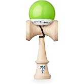 KROM - Kendama Toy POP LOL Lime Green - High Wood Quality - Extra Strong - for Beginner and Pro - Gift Pack : Extra String + Stickers