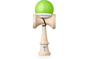 KROM - Kendama Toy POP LOL Lime Green - High Wood Quality - Extra Strong - for Beginner and Pro - Gift Pack : Extra String + Stickers