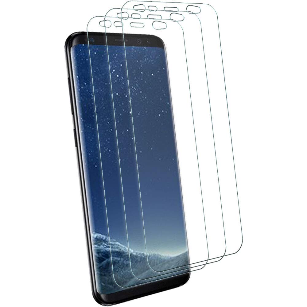 TECHGEAR [3 Pack] Screen Protectors to fit Samsung Galaxy S8, S9 [ghostSHIELD Edition] Genuine Reinforced Flexible TPU Screen Protector Guard Covers with Full Screen Coverage inc Curved Screen