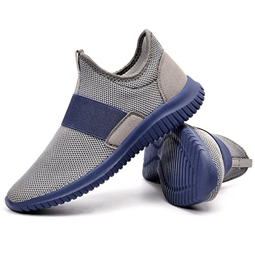 Feetmat Running Shoes Men Laceless Slip On Tennis Workout Shoes Knitted Non Slip Walking Gym