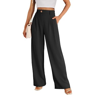 slim fit dress slacks Women's Black, Pleated Front, Dress Pants