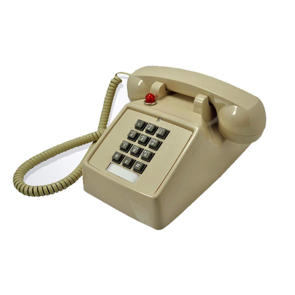 TelPalCorded Telephones, Landline Home Phone, Single Line Old School Phone Hearing Impaired Telephones for Seniors Old Fashion Phones for Home & Hotel Wired Telefono Antiguo Extra Loud Ring (Ivory)