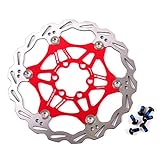 160mm 180mm Floating Disc Brake Rotor with 6 Bolts Stainless Steel Bicycle Rotors Fit for Road Bike, Mountain Bike, MTB, BMX