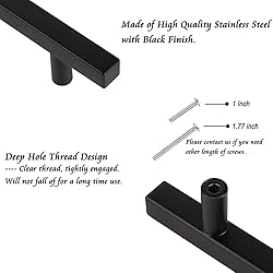 Probrico Cabinet Handles-Pack of 5 Black 6-1/4inch