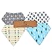 MKONY Baby Bandana Drool Bibs with 2 Snaps,Arrows & Triangles Set,4-Pack Soft Absorbent Cotton, Cute Baby Gift for Boys & Girls