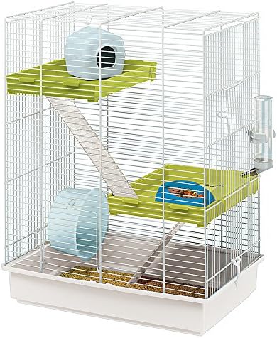 Ferplast HAMSTER TRIS Vertical Hamster Cage - Multi-Level Fun and Compact Design for Hamsters with Accessories, Easy Clean, 46x29xh58 cm