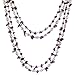 HinsonGayle 'Amelia' 2-Strand Amethyst & Freshwater Cultured Pearl Rope Necklace & Dangle Earrings-40 in length
