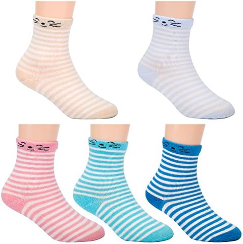 Cute Girls' Crew Socks 5 Pack by Tycipe - From 2-12 Yrs