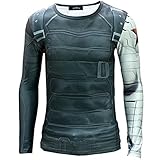 Mxnpolar Captain America 2 Winter Soldier Killer T-shirt Cosplay Costume M