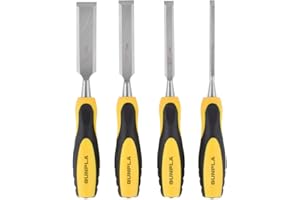 Gunpla 4 Pieces Wood Chisel Set Woodworking Carving Heavy Duty Hand Tools 1/4", 1/2", 3/4" and 1" (6mm, 12mm,19mm, 25mm) with